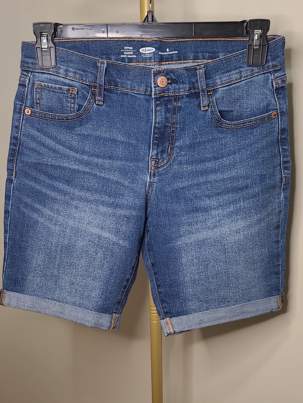 Old Navy Blue Denim Fitted Jean Shorts size 8